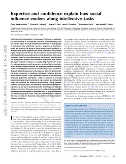 Expertise and confidence explain how social influence evolves along intellective tasks