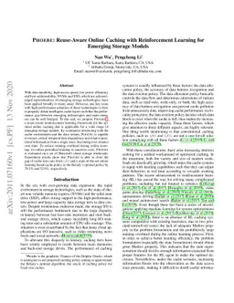 Phoebe: Reuse-Aware Online Caching with Reinforcement Learning for
  Emerging Storage Models