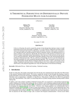 A Theoretical Perspective on Differentially Private Federated Multi-task
  Learning