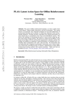 PLAS: Latent Action Space for Offline Reinforcement Learning