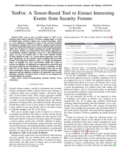 TenFor: A Tensor-Based Tool to Extract Interesting Events from Security
  Forums