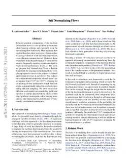 Self Normalizing Flows