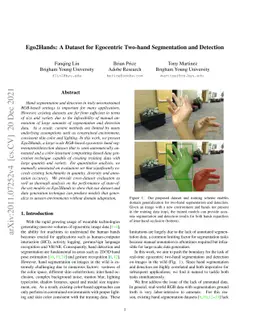 Ego2Hands: A Dataset for Egocentric Two-hand Segmentation and Detection