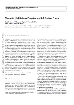 Man-at-the-End Software Protection as a Risk Analysis Process