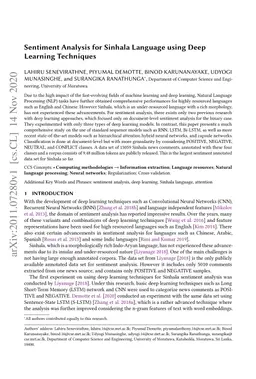 Sentiment Analysis for Sinhala Language using Deep Learning Techniques