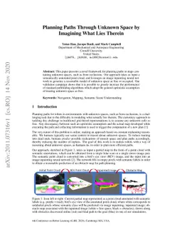 Planning Paths Through Unknown Space by Imagining What Lies Therein