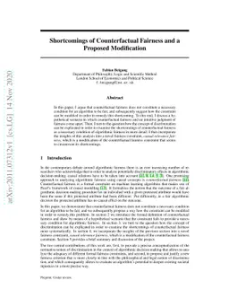 Shortcomings of Counterfactual Fairness and a Proposed Modification