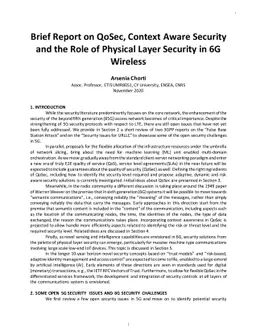 Brief Report on QoSec, Context Aware Security and the Role of Physical
  Layer Security in 6G Wireless