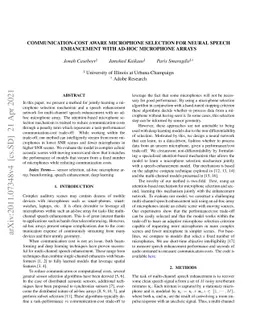 Communication-Cost Aware Microphone Selection For Neural Speech
  Enhancement with Ad-hoc Microphone Arrays