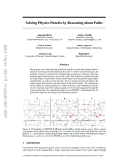 Solving Physics Puzzles by Reasoning about Paths