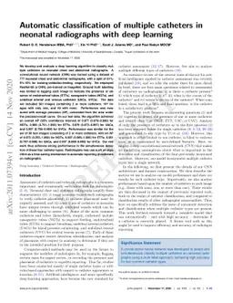 Automatic classification of multiple catheters in neonatal radiographs
  with deep learning