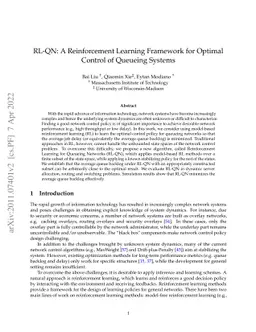 RL-QN: A Reinforcement Learning Framework for Optimal Control of
  Queueing Systems