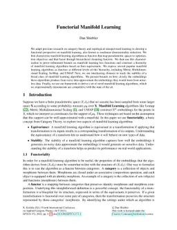 Functorial Manifold Learning