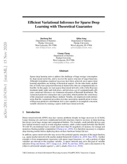 Efficient Variational Inference for Sparse Deep Learning with
  Theoretical Guarantee