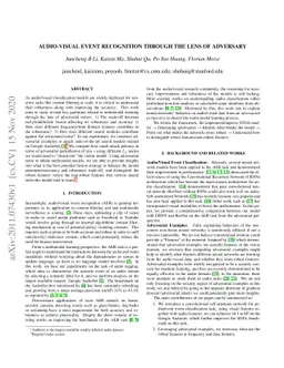 Audio-Visual Event Recognition through the lens of Adversary