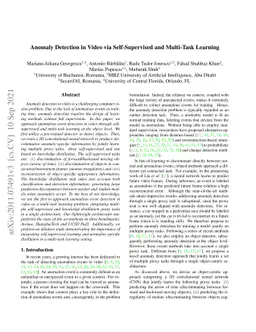 Anomaly Detection in Video via Self-Supervised and Multi-Task Learning