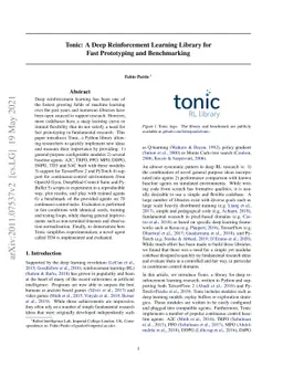 Tonic: A Deep Reinforcement Learning Library for Fast Prototyping and
  Benchmarking