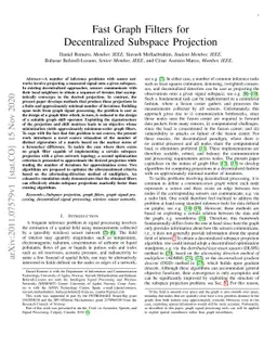 Fast Graph Filters for Decentralized Subspace Projection