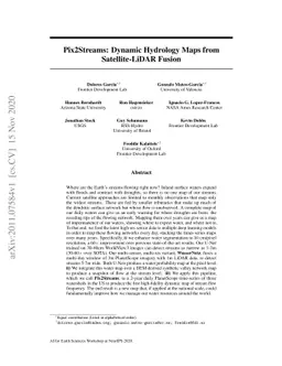 Pix2Streams: Dynamic Hydrology Maps from Satellite-LiDAR Fusion