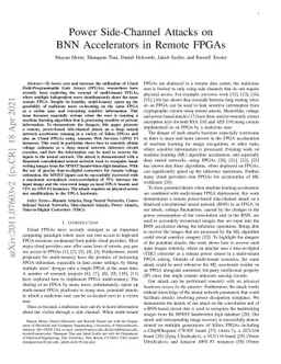 Power Side-Channel Attacks on BNN Accelerators in Remote FPGAs