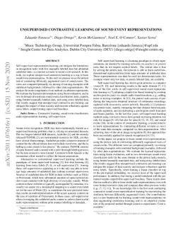 Unsupervised Contrastive Learning of Sound Event Representations
