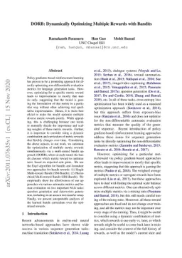 DORB: Dynamically Optimizing Multiple Rewards with Bandits