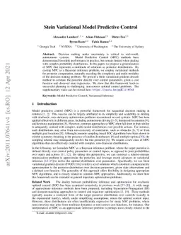 Stein Variational Model Predictive Control