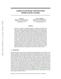 Analog Circuit Design with Dyna-Style Reinforcement Learning