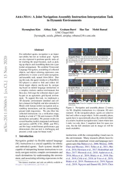ArraMon: A Joint Navigation-Assembly Instruction Interpretation Task in
  Dynamic Environments