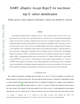 DART: aDaptive Accept RejecT for non-linear top-K subset identification