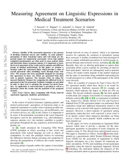 Measuring agreement on linguistic expressions in medical treatment
  scenarios