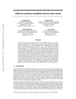 Efficient nonlinear manifold reduced order model