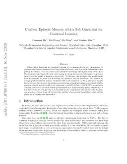 Gradient Episodic Memory with a Soft Constraint for Continual Learning