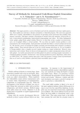 Survey of Methods for Automated Code-Reuse Exploit Generation