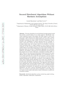 Secured Distributed Algorithms Without Hardness Assumptions
