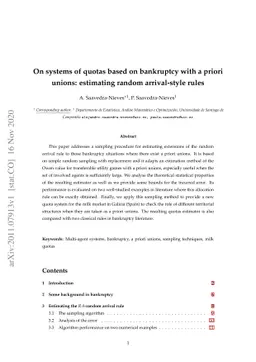 On systems of quotas based on bankruptcy with a priori unions:
  estimating random arrival-style rules