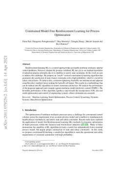 Constrained Model-Free Reinforcement Learning for Process Optimization