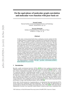 On the equivalence of molecular graph convolution and molecular wave
  function with poor basis set