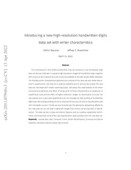 Introducing a new high-resolution handwritten digits data set with
  writer characteristics