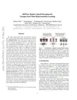 RSPNet: Relative Speed Perception for Unsupervised Video Representation
  Learning