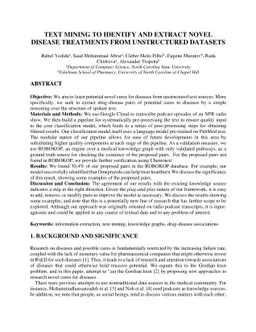 Text Mining to Identify and Extract Novel Disease Treatments From
  Unstructured Datasets