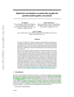 Spherical convolutions on molecular graphs for protein model quality
  assessment