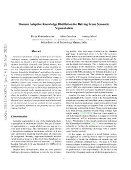 Domain Adaptive Knowledge Distillation for Driving Scene Semantic
  Segmentation