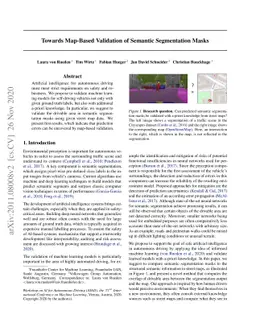 Towards Map-Based Validation of Semantic Segmentation Masks