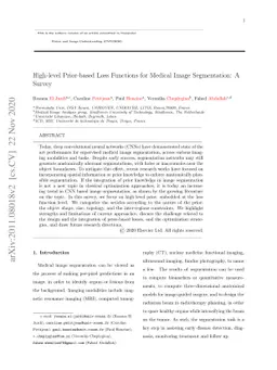 High-level Prior-based Loss Functions for Medical Image Segmentation: A
  Survey