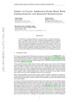 Street to Cloud: Improving Flood Maps With Crowdsourcing and Semantic
  Segmentation