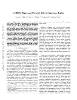 ACDER: Augmented Curiosity-Driven Experience Replay