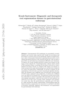 Kvasir-Instrument: Diagnostic and therapeutic tool segmentation dataset
  in gastrointestinal endoscopy