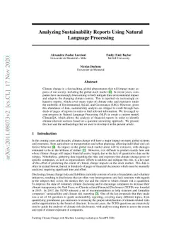 Analyzing Sustainability Reports Using Natural Language Processing
