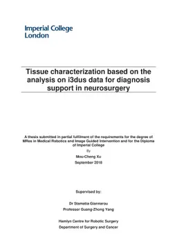 Tissue characterization based on the analysis on i3DUS data for
  diagnosis support in neurosurgery